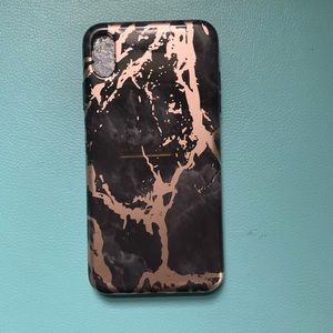 Black & Rose Gold Marble iPhone XS MAX Phone Case